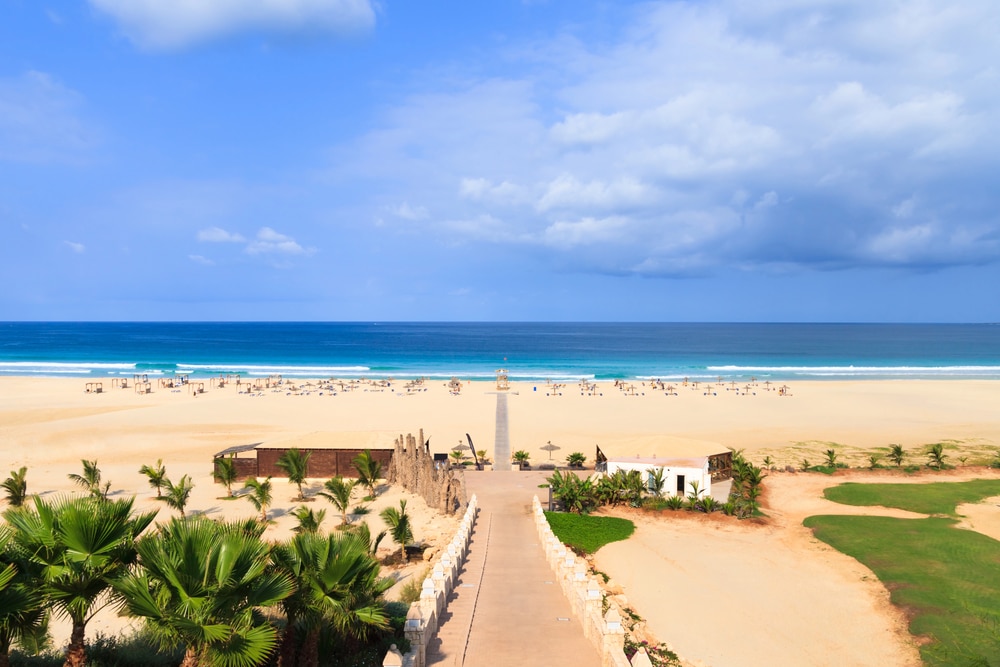 Belle vue sur la plage et l'océan, Boavista, Cap-Vert