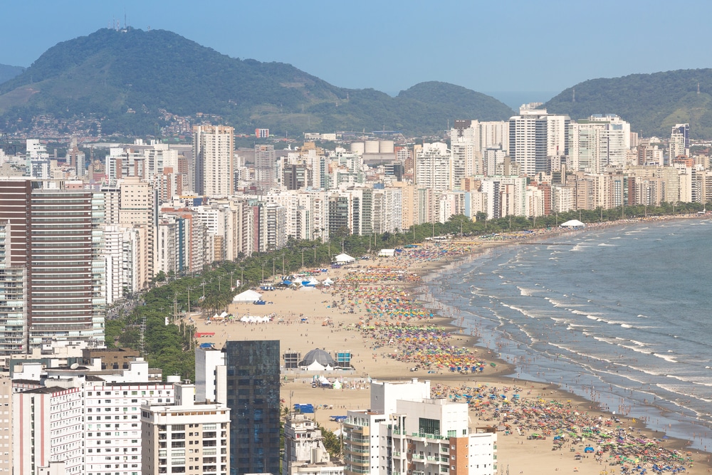 Belle vue sur la ville de Santos au Brésil