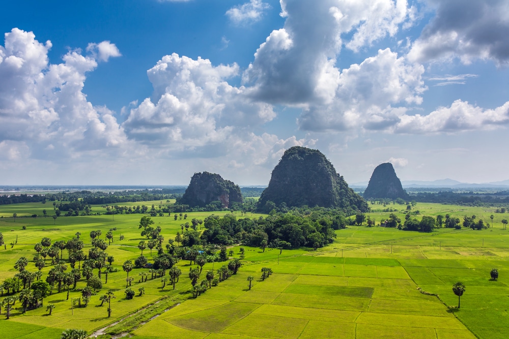 Magnifique paysage rural près de Hpa-an