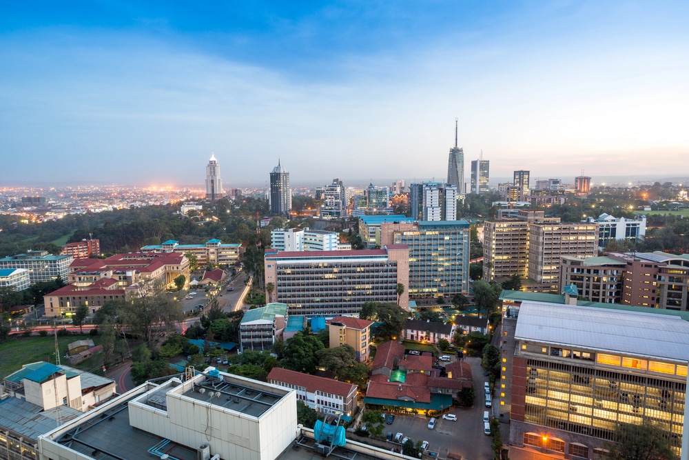 Paysage urbain de Nairobi, capitale du Kenya en Afrique