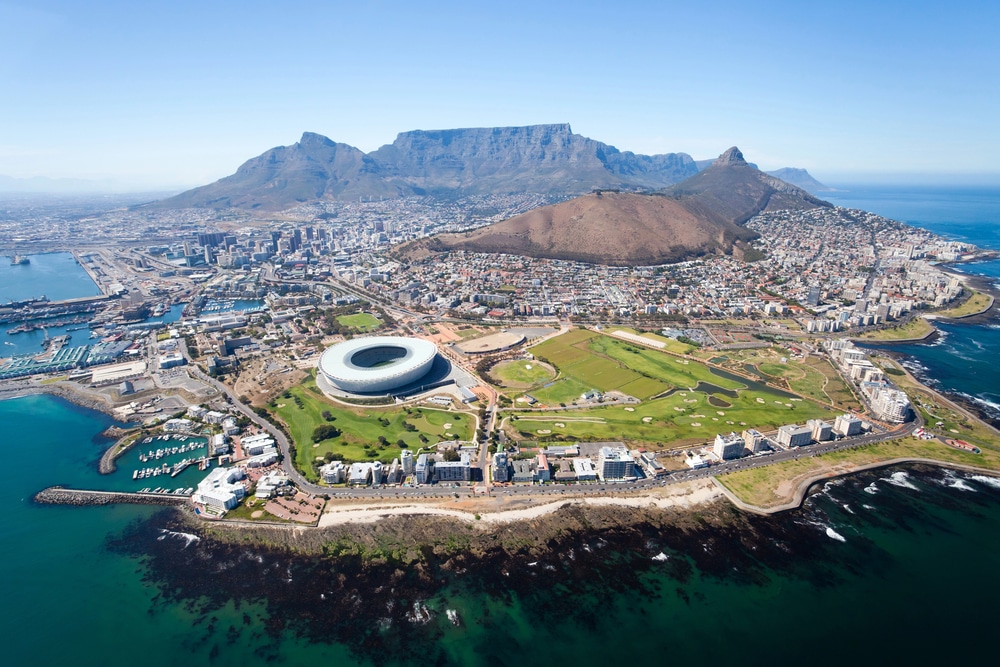 Vue aérienne de Cape Town