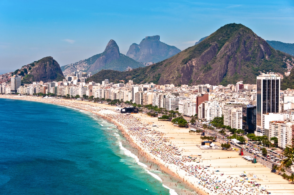 Vue aérienne de la plage de Copacabana