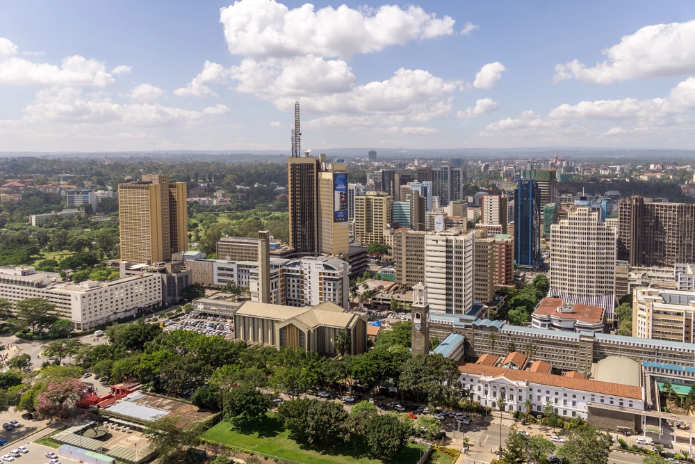 Vue aérienne du centre-ville de Nairobi 
