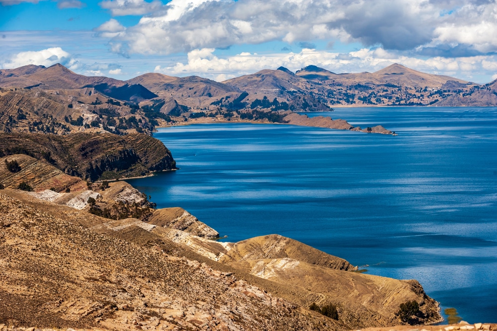 Vue depuis l'Isla del Sol, lac Titicaca